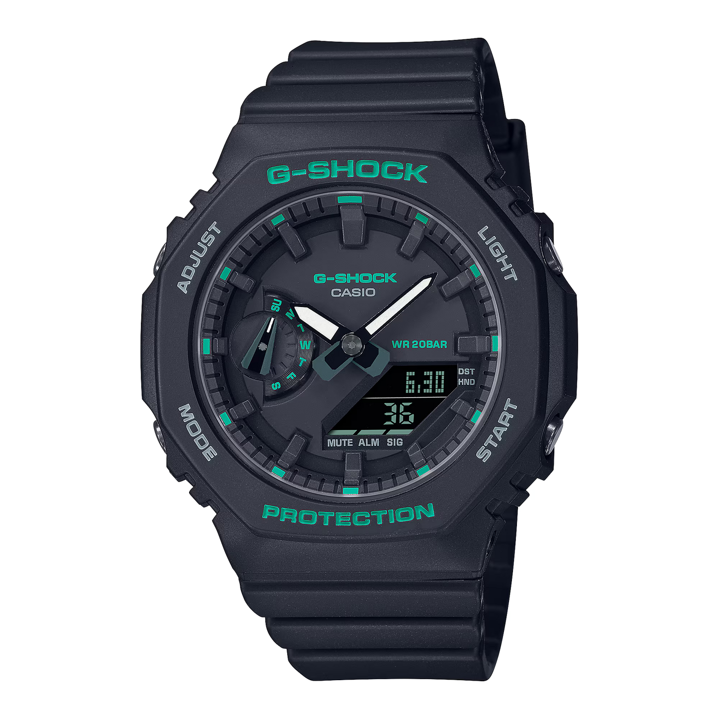 CASIO G-SHOCK GMA-S2100GA-1A BLACK TEAL LADIES WATCH