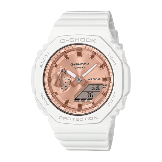 CASIO G-SHOCK GMA-S2100MD-7A WHITE / ROSE GOLD ANALOG DIGITAL WATCH