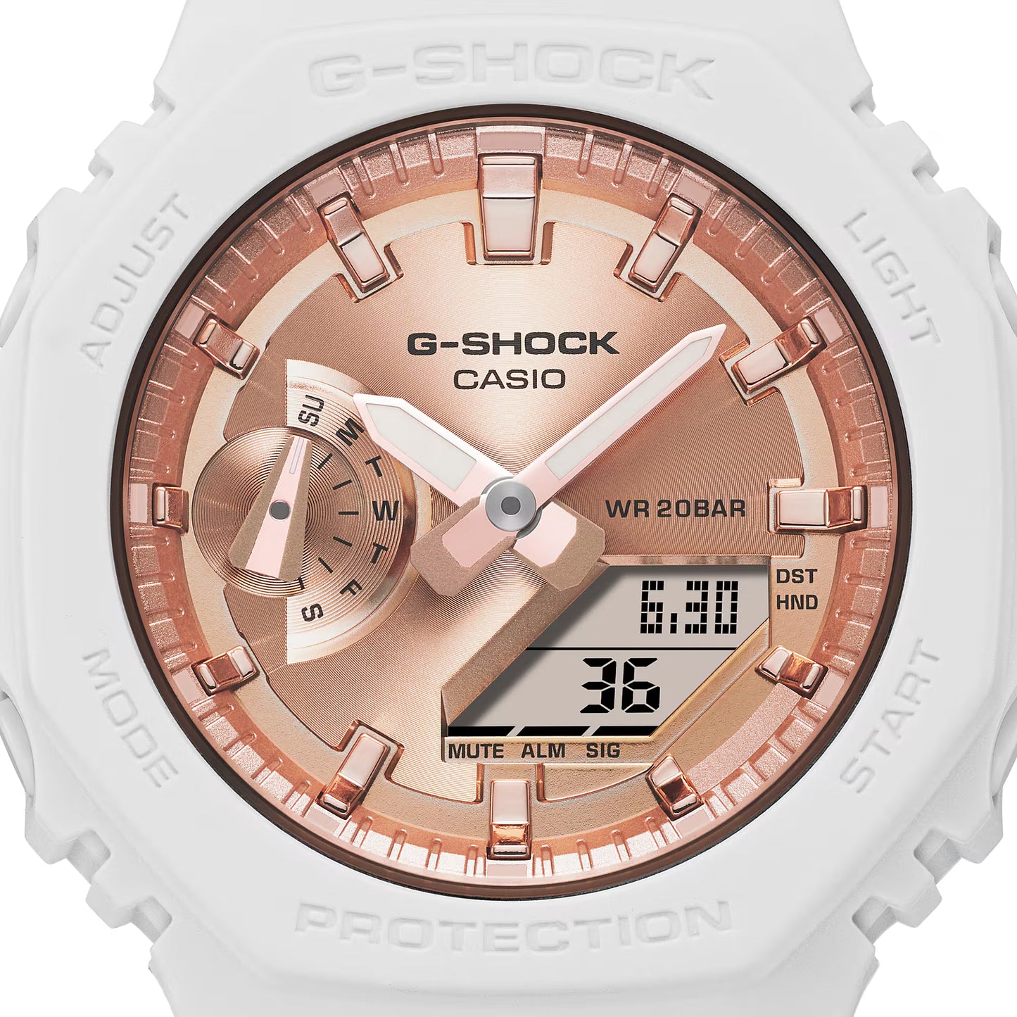 CASIO G-SHOCK GMA-S2100MD-7A WHITE / ROSE GOLD ANALOG DIGITAL WATCH