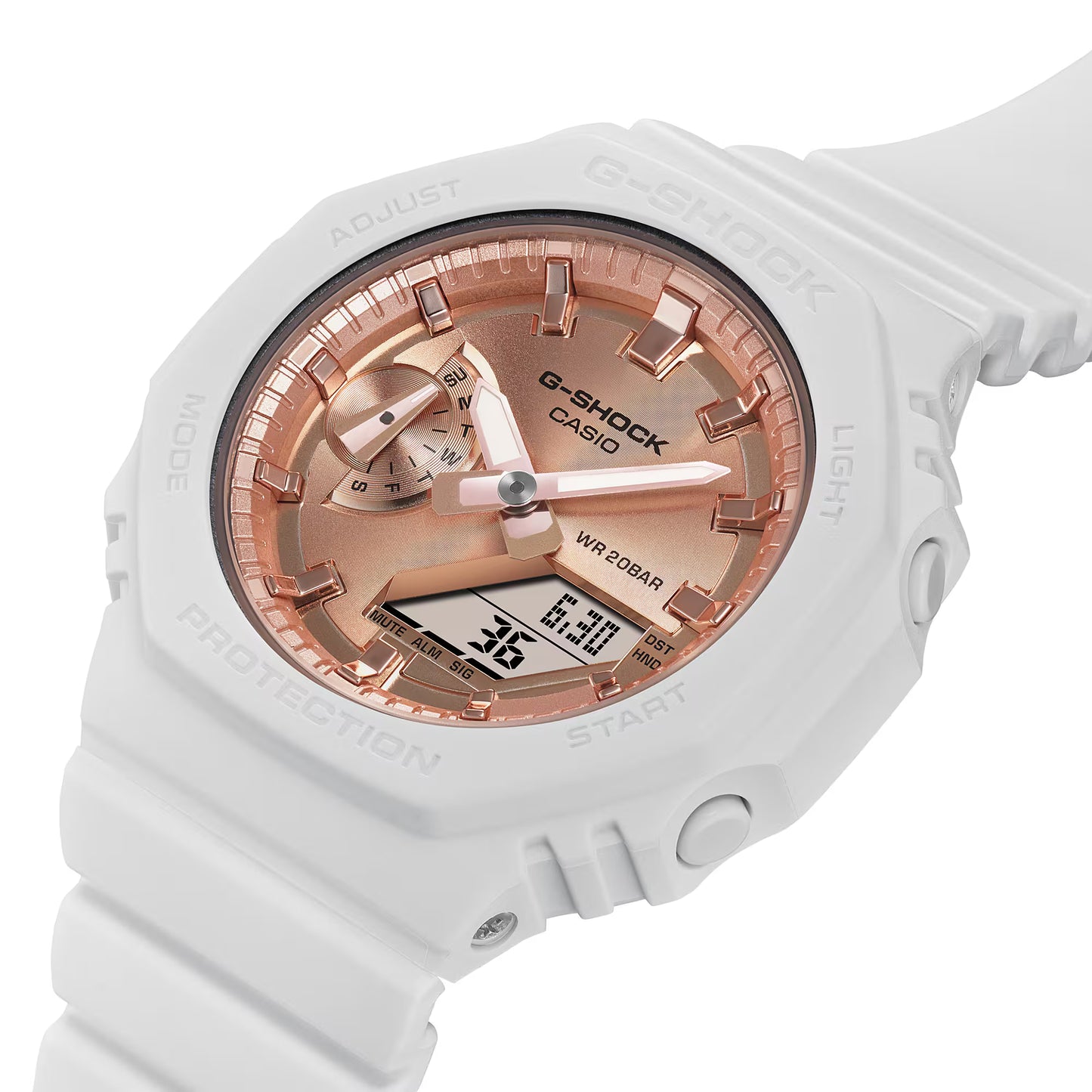 CASIO G-SHOCK GMA-S2100MD-7A WHITE / ROSE GOLD ANALOG DIGITAL WATCH