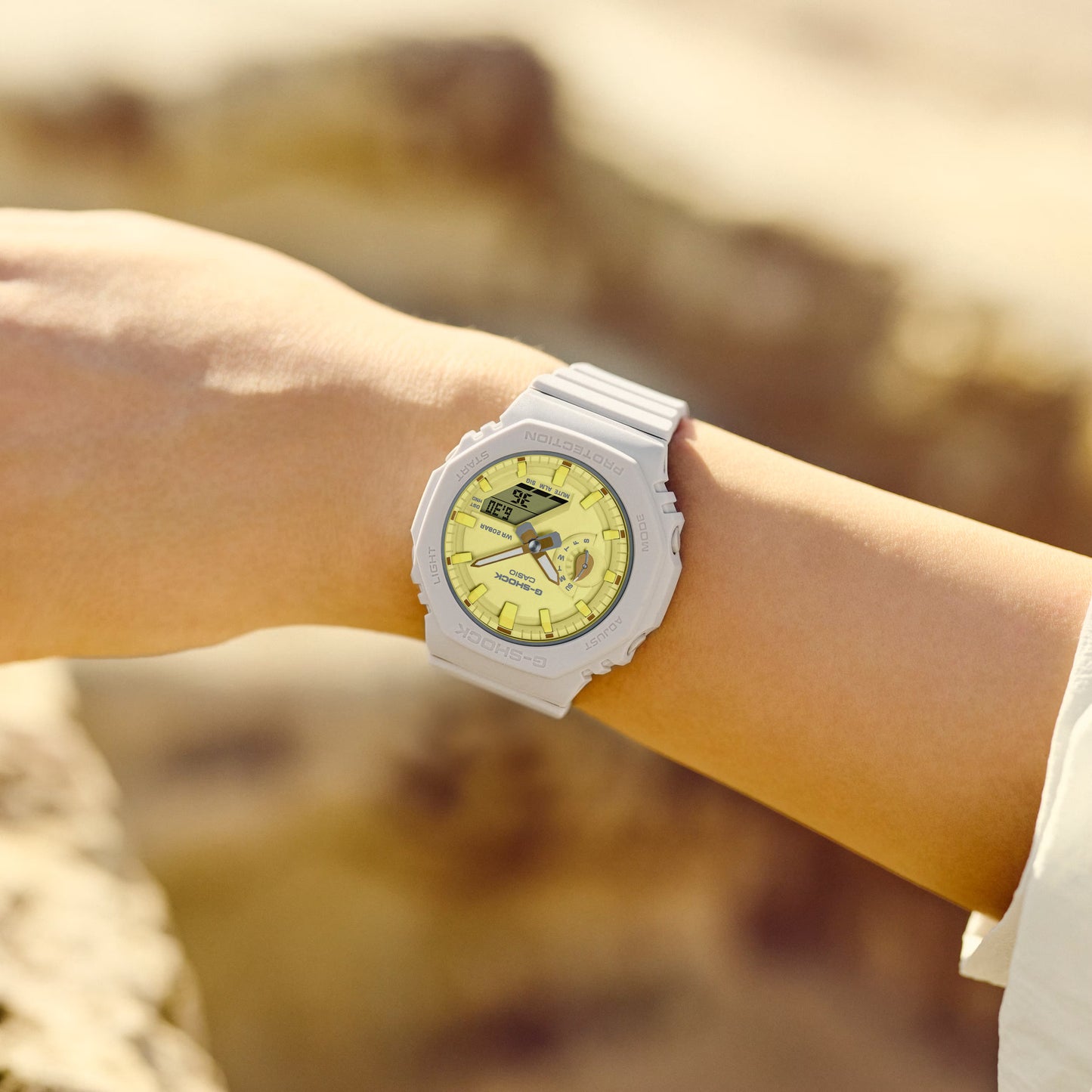CASIO G-SHOCK GMA-S2100NC-4A GMAS2100 TAN / YELLOW LADIES WATCH