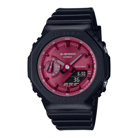 CASIO G-SHOCK GMA-S2100RB-1A "CASIOAK MINI" BURGUNDY DIAL A/D WATCH