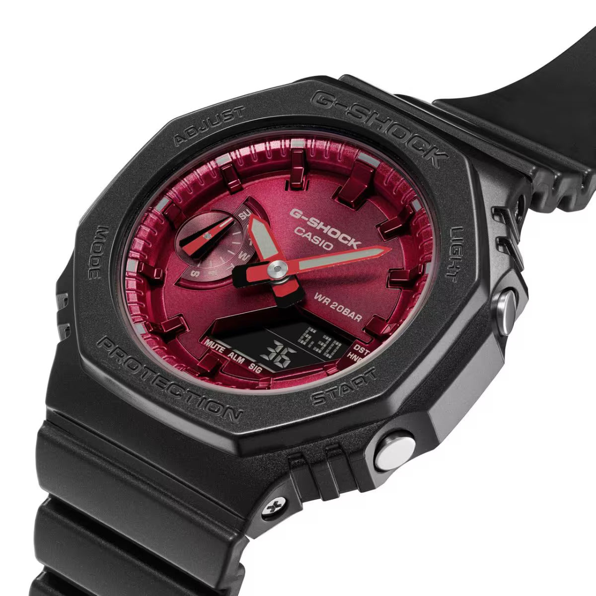 CASIO G-SHOCK GMA-S2100RB-1A "CASIOAK MINI" BURGUNDY DIAL A/D WATCH