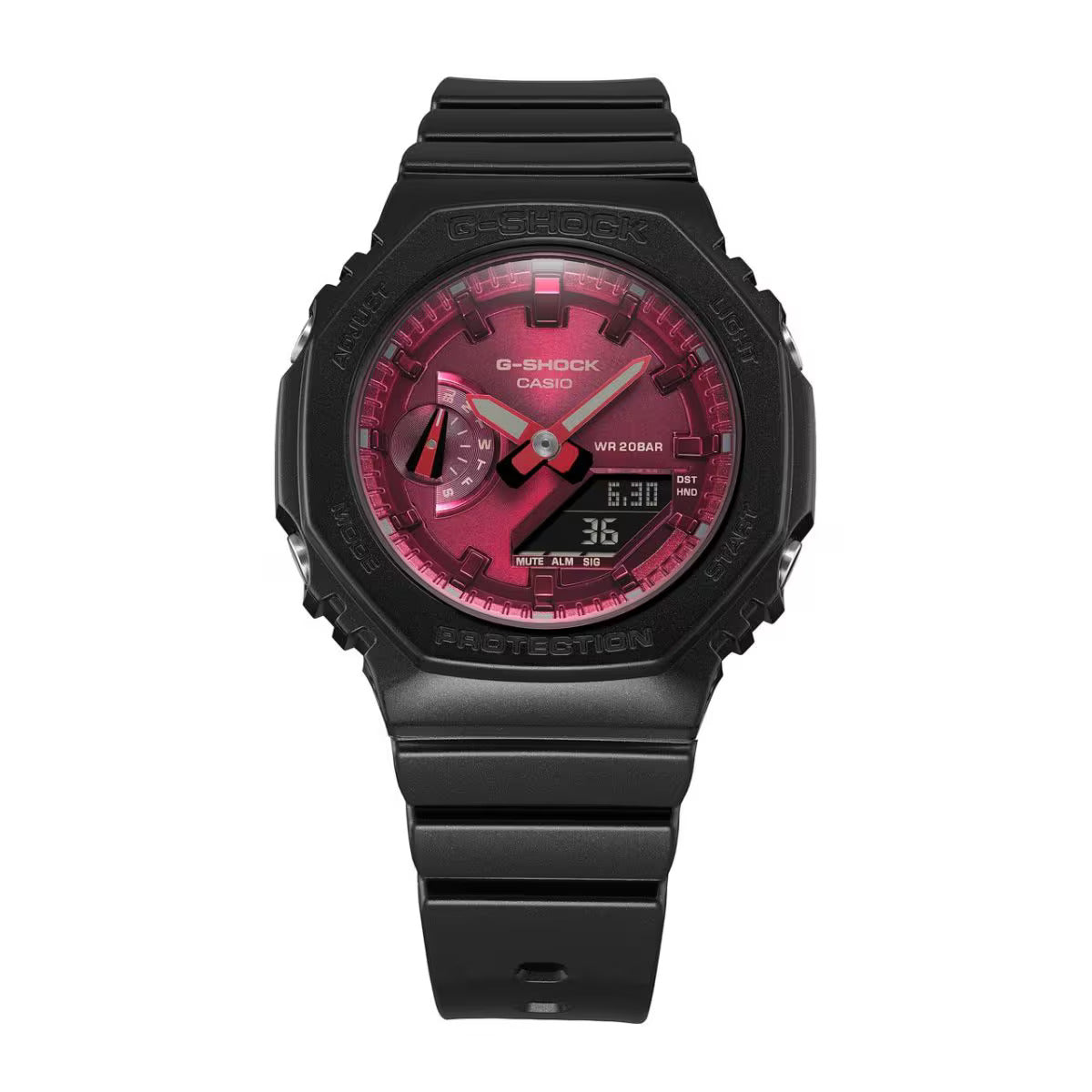 CASIO G-SHOCK GMA-S2100RB-1A "CASIOAK MINI" BURGUNDY DIAL A/D WATCH