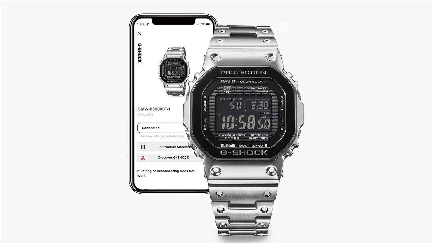 CASIO G-SHOCK GMW-B5000BT-1 "FULL METAL" STAINLESS STEEL DIGITAL WATCH
