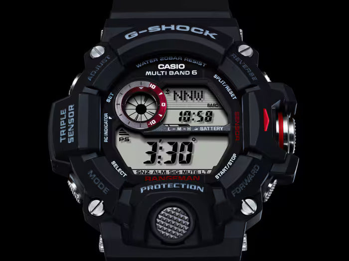 CASIO G-SHOCK GW-9400-1 RANGEMAN MASTER OF G TRIPLE SENSOR DIGITAL WATCH
