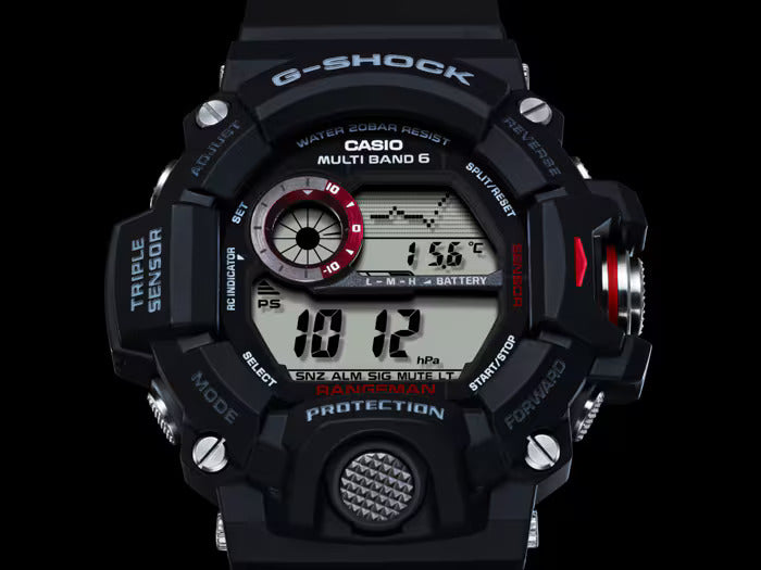 CASIO G-SHOCK GW-9400-1 RANGEMAN MASTER OF G TRIPLE SENSOR DIGITAL WATCH