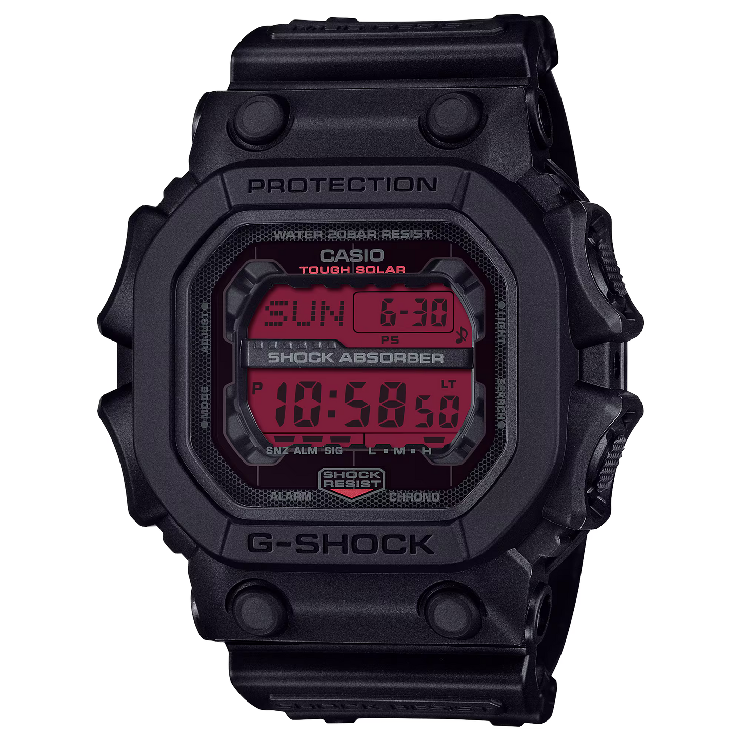 CASIO G-SHOCK GX-56BBR-1 "KING" BLACK BOLD RED SOLAR DIGITAL WATCH