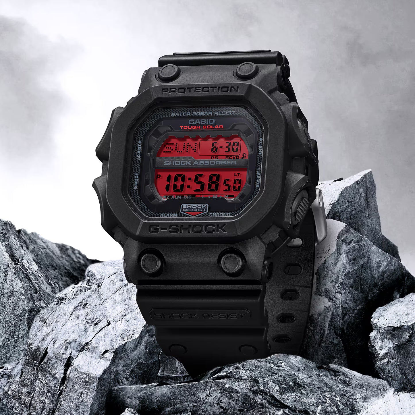 CASIO G-SHOCK GX-56BBR-1 "KING" BLACK BOLD RED SOLAR DIGITAL WATCH