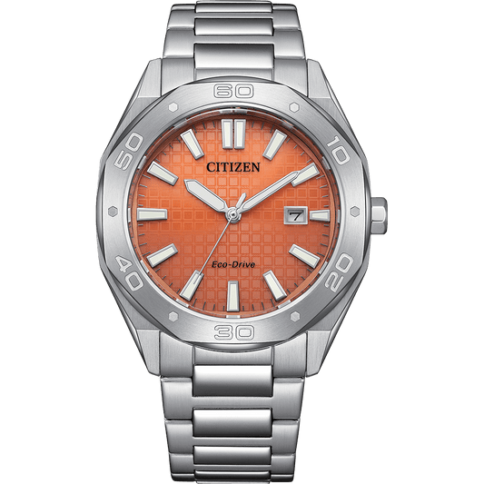 CITIZEN BM7630-80Z ODYN ECO-DRIVE ORANGE DIAL WATCH