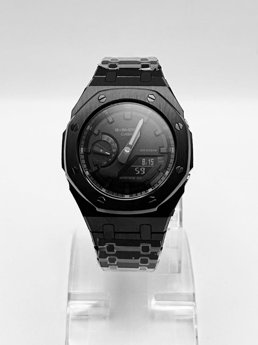 CASIOAK BLACKOUT GSHOCK MOD GA2100 GA-2100 MENS WATCH