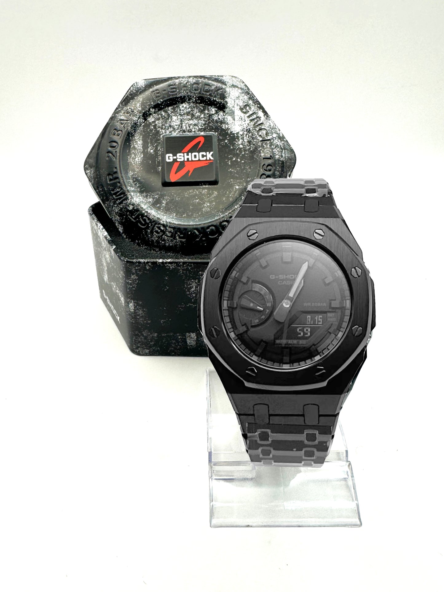 CASIOAK BLACKOUT GSHOCK MOD GA2100 GA-2100 MENS WATCH