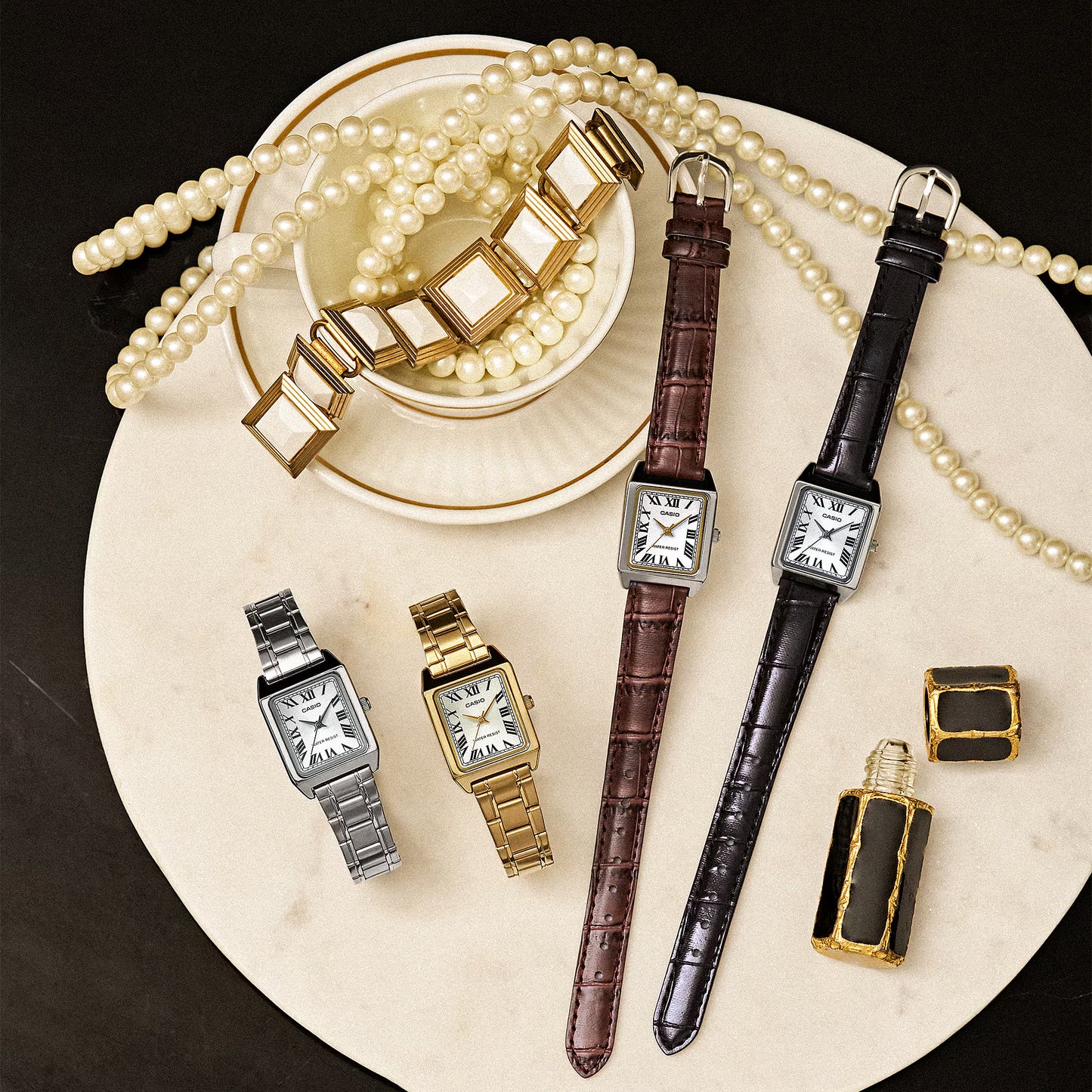 CASIO LTP-V007G-9B LTPV007 GOLD / WHITE DIAL WOMEN'S QUARTZ WATCH