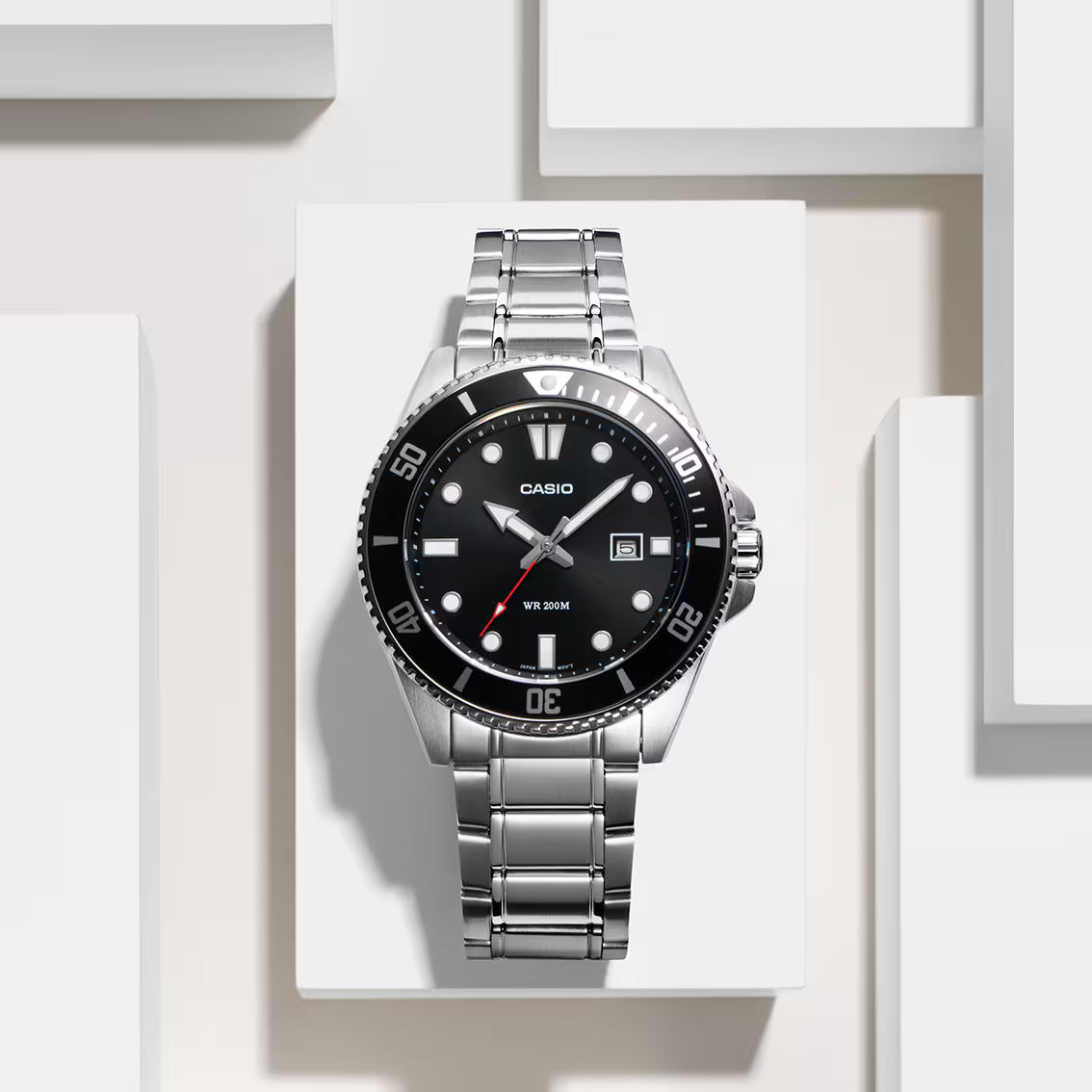 CASIO MDV-107D-1A1 MDV-107D-1A1V "DURO" BLACK QUARTZ ANALOG WATCH