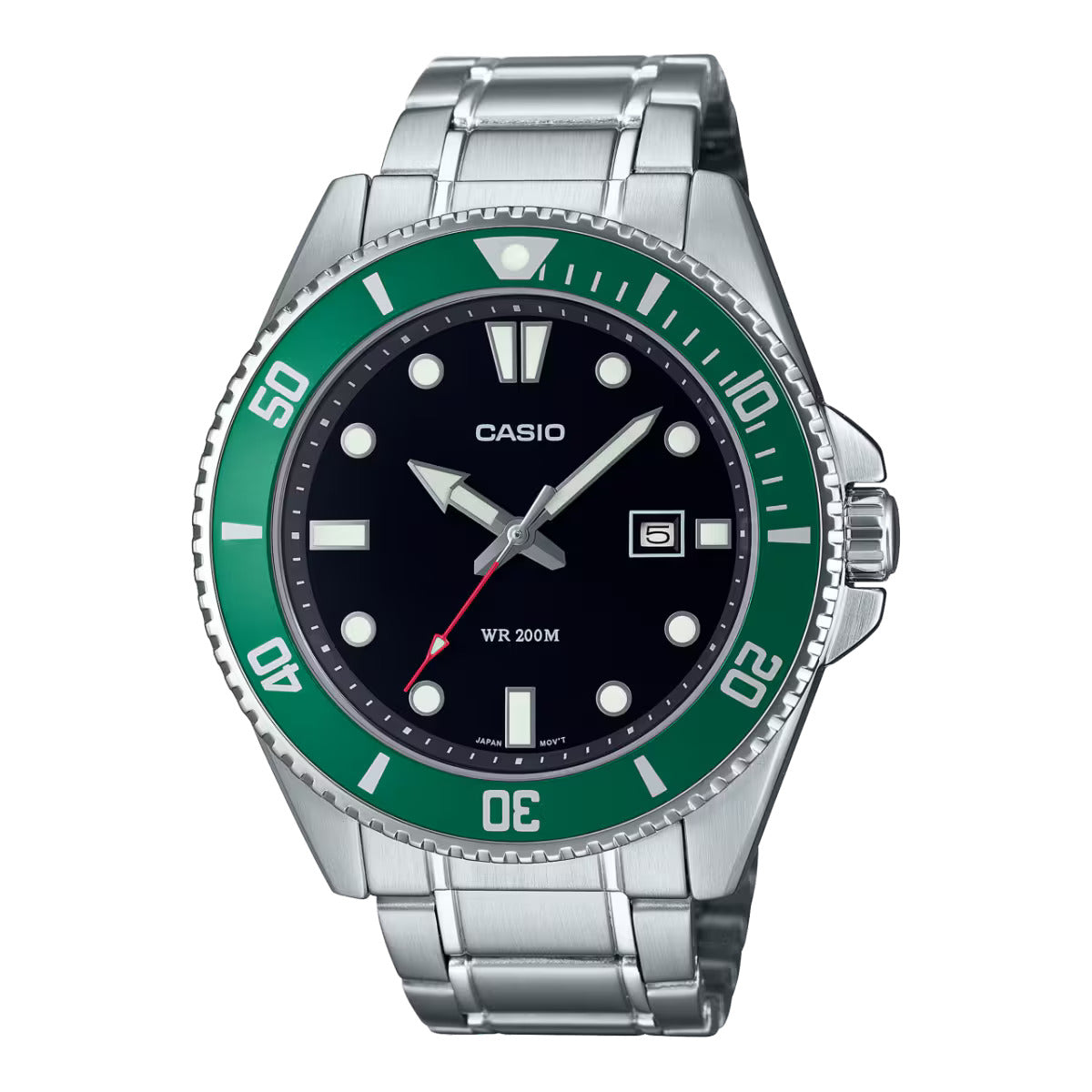 CASIO MDV-107D-3A "DURO" GREEN/BLACK QUARTZ ANALOG WATCH