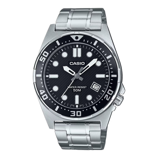CASIO MTD-135D-1AV BLACK DIAL QUARTZ ANALOG DIVERS WATCH