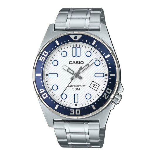 CASIO MTD-135D-7AV WHITE DIAL QUARTZ ANALOG DIVERS WATCH