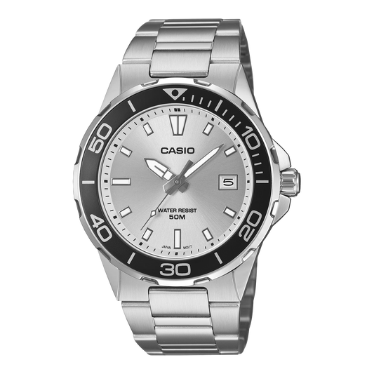 CASIO MTD-145D-7AV MTD-145D-7A SILVER DIAL QUARTZ DIVERS WATCH