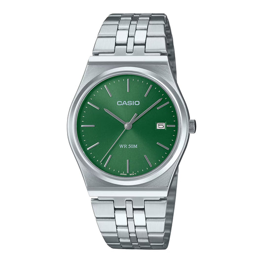 CASIO MTP-B145D-3A GREEN 35MM QUARTZ ANALOG WATCH