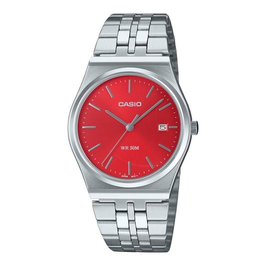 CASIO MTP-B145D-4A2 RED 35MM QUARTZ ANALOG WATCH