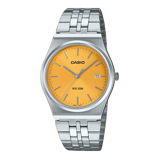 CASIO MTP-B145D-9A YELLOW 35MM QUARTZ ANALOG WATCH