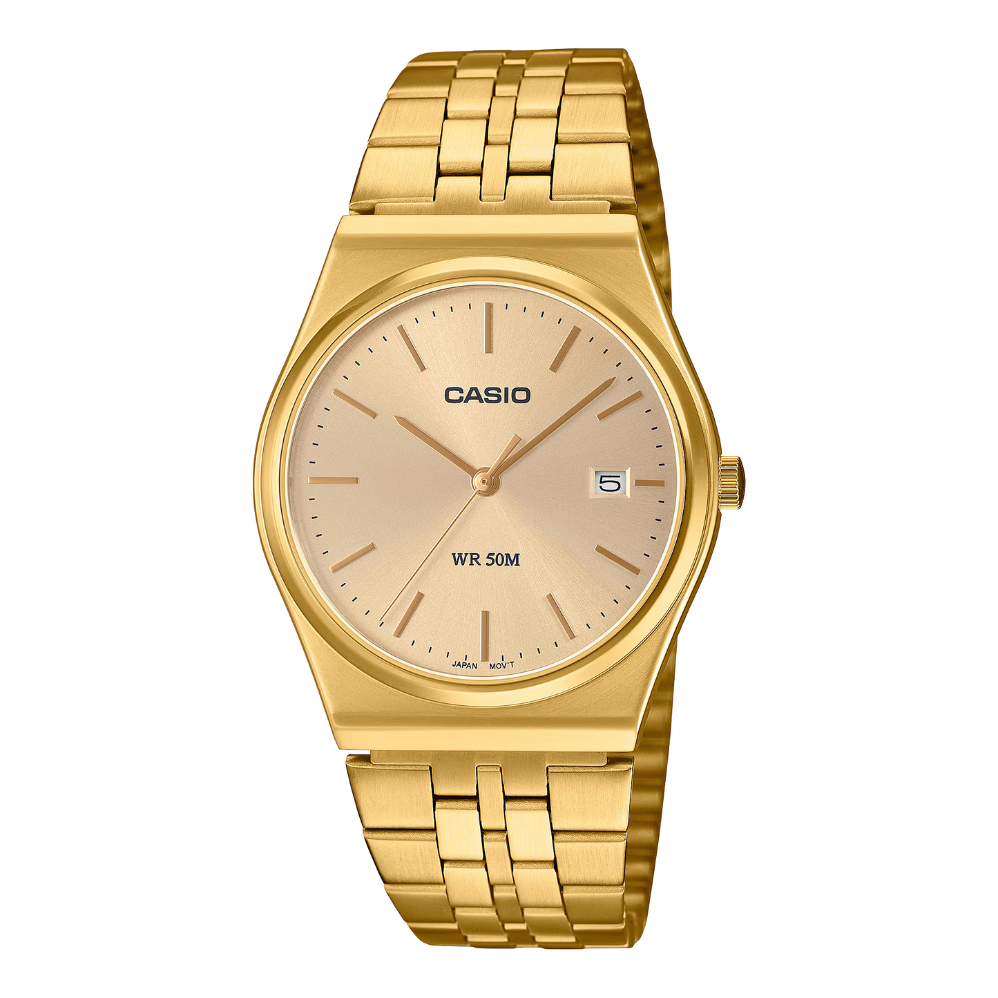 CASIO MTP-B145G-9AV GOLD MIDSIZE 35MM QUARTZ ANALOG WATCH
