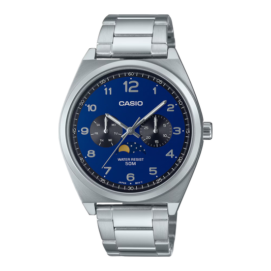 CASIO MTP-M300D-2AV MOONPHASE QUARTZ ANALOG BLUE DIAL WATCH