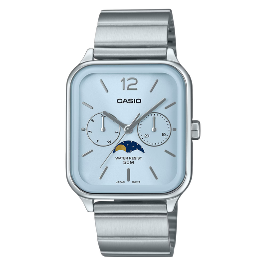 CASIO MTP-M305D-2AV MOONPHASE QUARTZ ANALOG BLUE DIAL WATCH