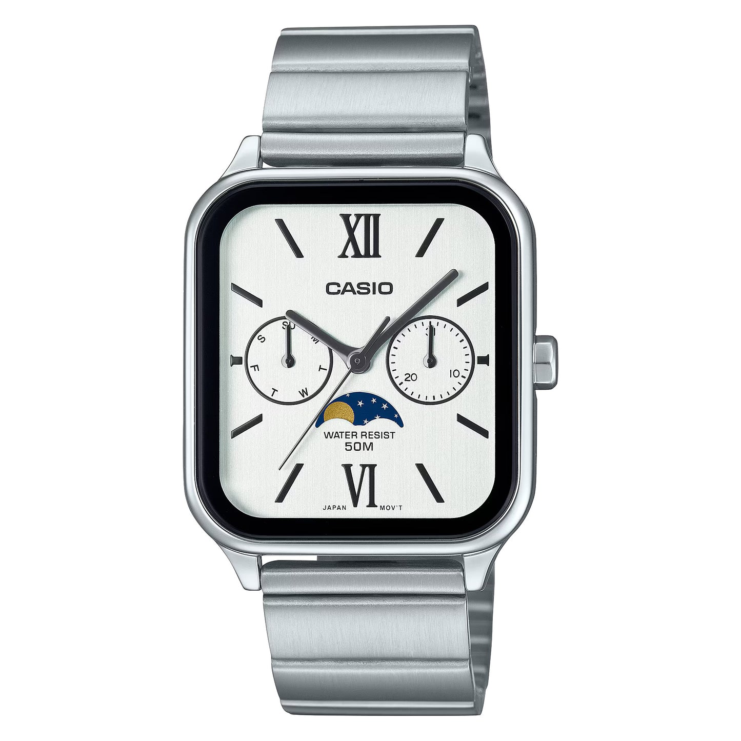 CASIO MTP-M305D-7A2V MOONPHASE QUARTZ ANALOG WHITE DIAL WATCH