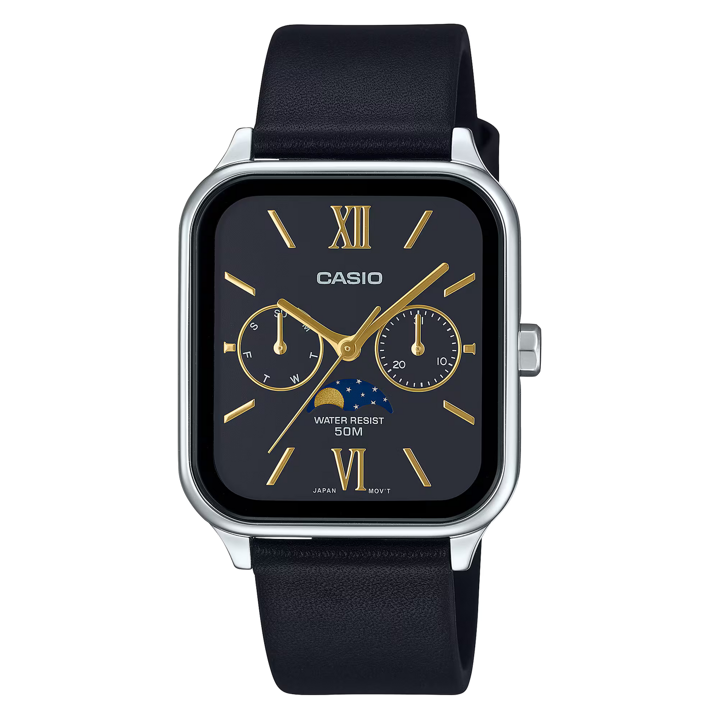 CASIO  MTP-M305L-1A2V MOONPHASE QUARTZ ANALOG WATCH