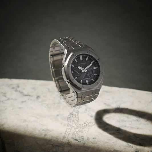 CASIOAK SANDBLAST BLACK DIAL G-SHOCK MOD GA2100 GA-2100 MEN’S WATCH