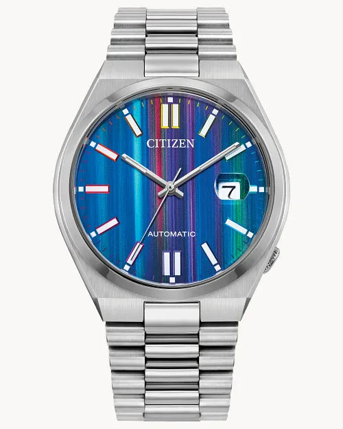 CITIZEN NJ0151-53W TSUYOSA AUTOMATIC BLUE MULTICOLOR DIAL MENS WATCH