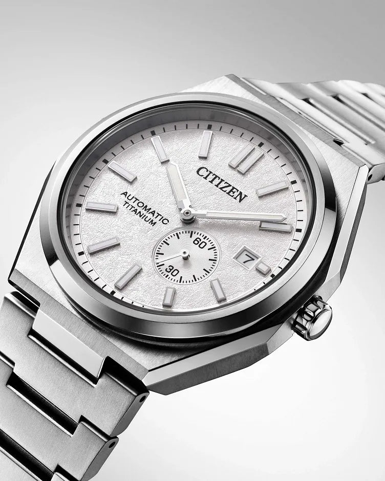 CITIZEN NJ0180-80A "ZENSHIN" AUTOMATIC SUPER TITANIUM WHITE DIAL WATCH