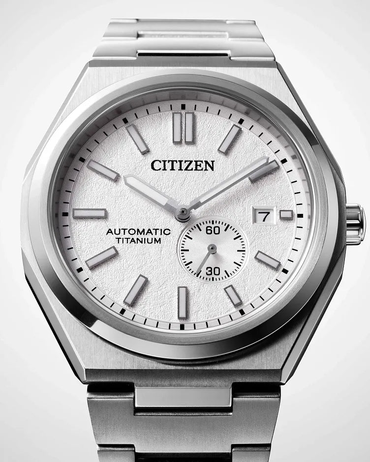 CITIZEN NJ0180-80A "ZENSHIN" AUTOMATIC SUPER TITANIUM WHITE DIAL WATCH