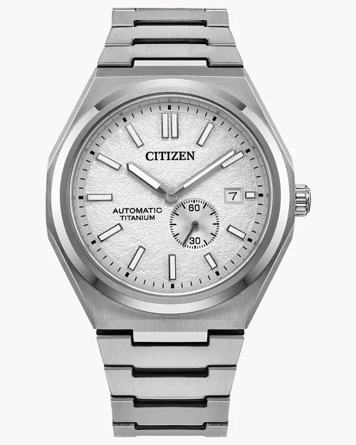 CITIZEN NJ0180-80A "ZENSHIN" AUTOMATIC SUPER TITANIUM WHITE DIAL WATCH