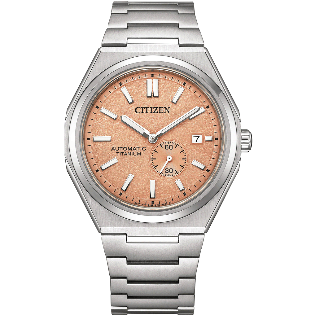 CITIZEN NJ0180-80Z "ZENSHIN" AUTOMATIC SUPER TITANIUM SALMON DIAL WATCH