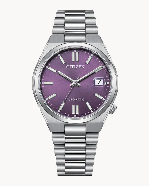 CITIZEN NJ0200-50W TSUYOSA AUTOMATIC PURPLE DIAL 37MM WATCH