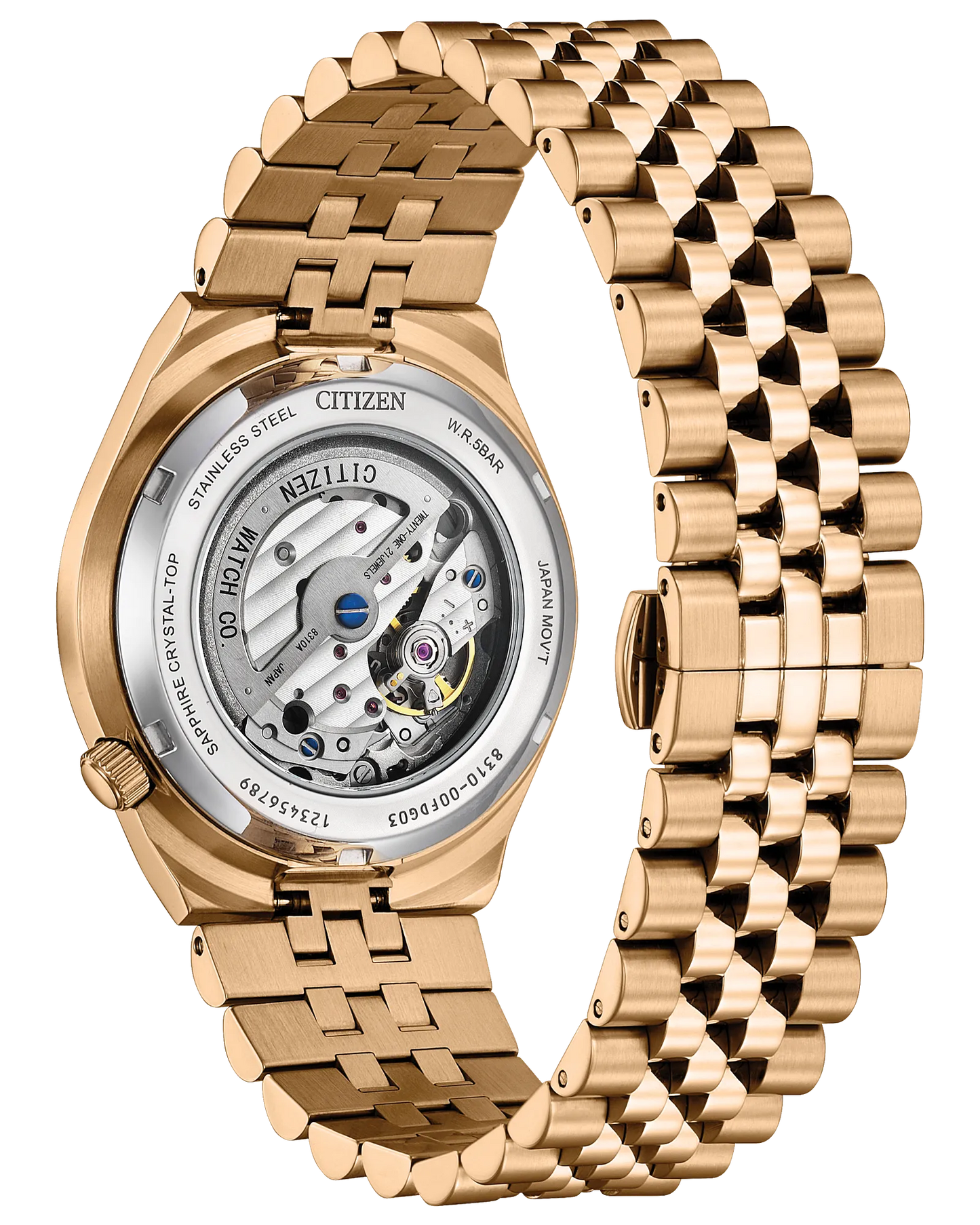 CITIZEN NK0023-57L "TSUYOSA 60" ROSE GOLD TONED BLUE DIAL MENS WATCH
