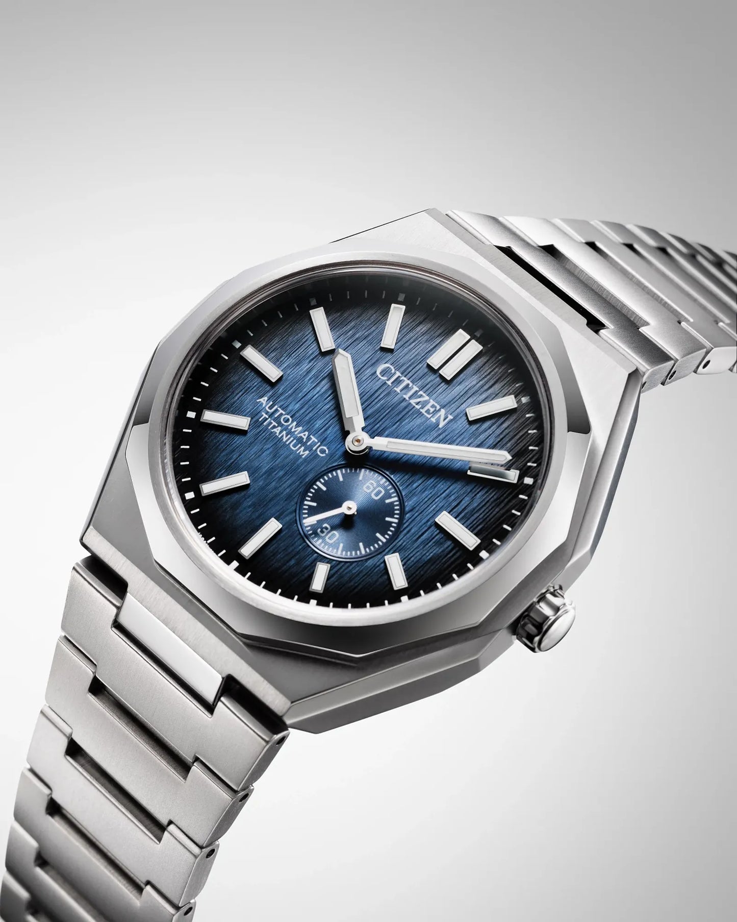 CITIZEN NK5020-58M "ZENSHIN 60" AUTOMATIC TITANIUM NAVY BLUE DIAL WATCH