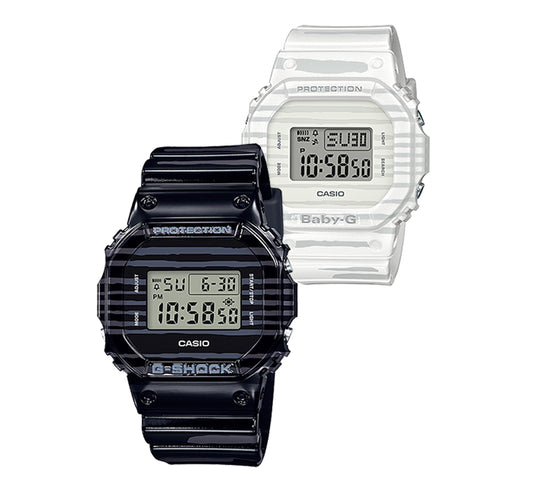 CASIO LOVER'S COLLECTION BABY-G / G-SHOCK ZEBRA SLV-19B-1DR (OVERSEAS ONLY)