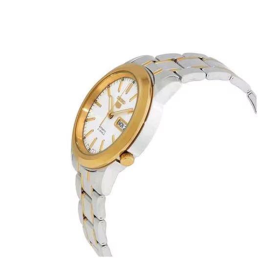 SEIKO 5 SNKE54K1 SNKE54K AUTOMATIC TWO-TONE WHITE DIAL WATCH 39MM