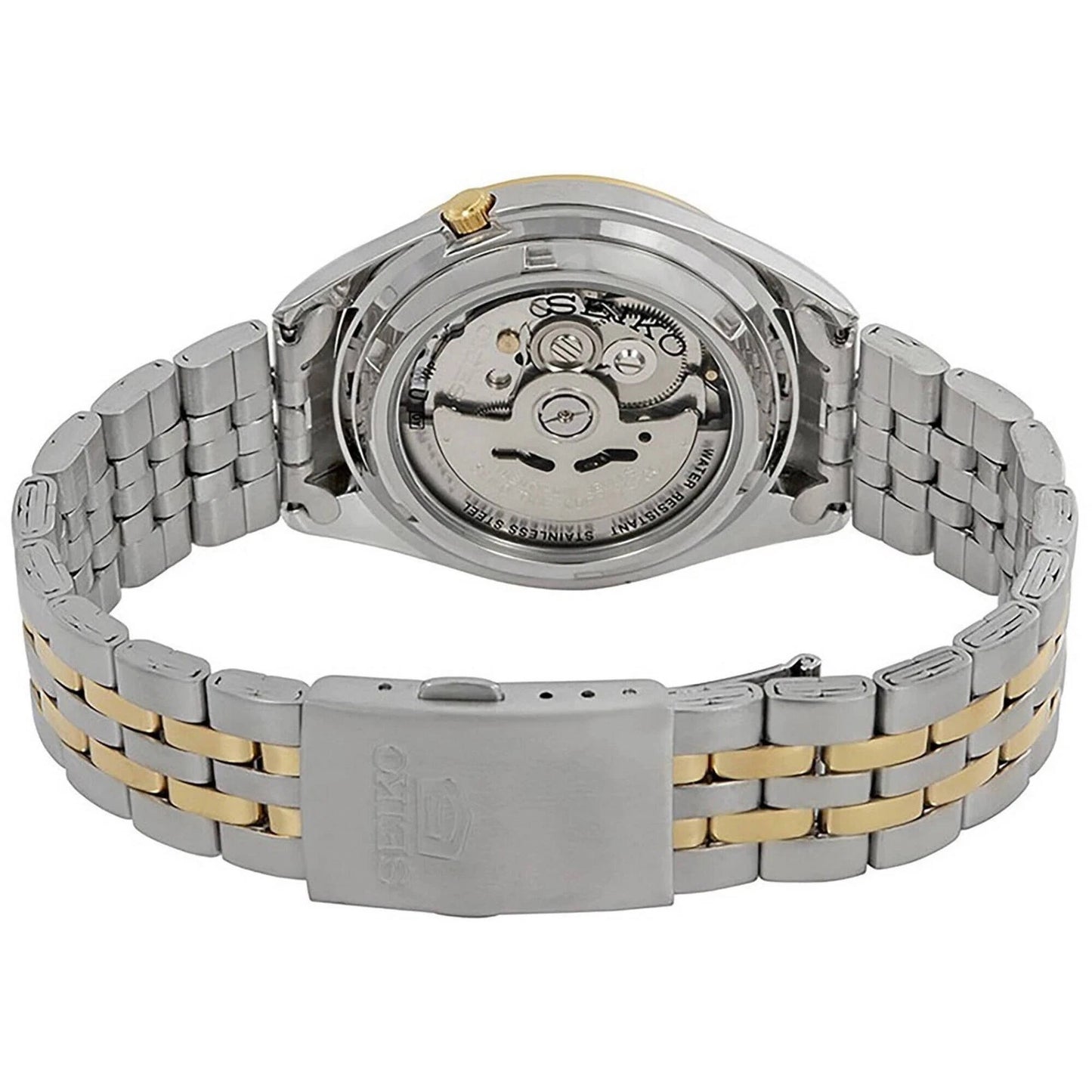 SEIKO 5 SNKK94K1 AUTOMATIC TWO-TONE WHITE DIAL MEN'S WATCH