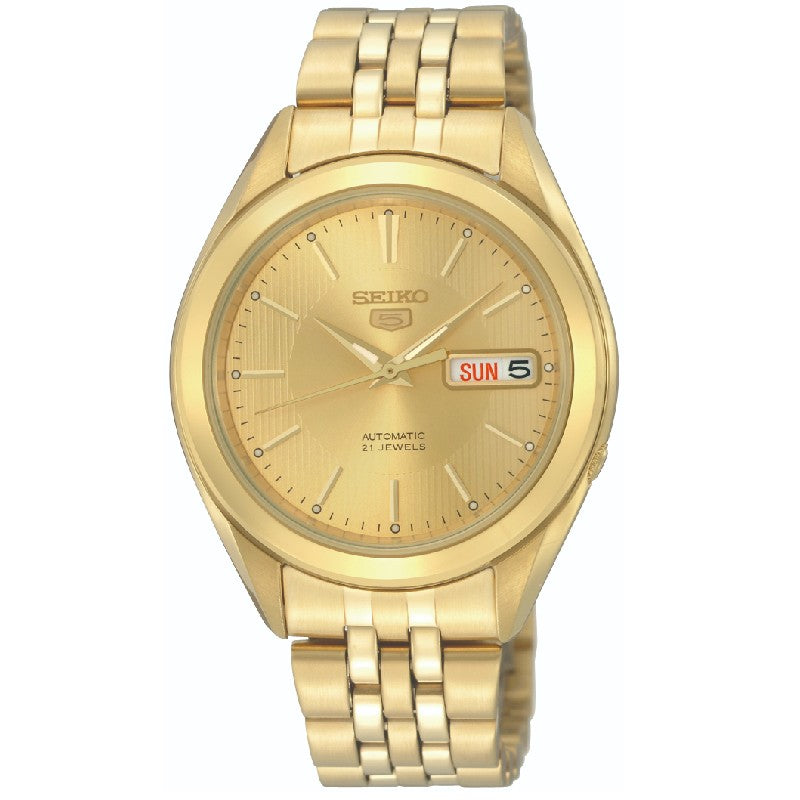 SEIKO 5 SNKL28K1 SNKL28 AUTOMATIC STAINLESS STEEL GOLD WATCH