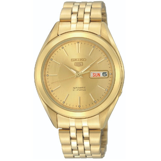 SEIKO 5 SNKL28K1 SNKL28 AUTOMATIC STAINLESS STEEL GOLD WATCH