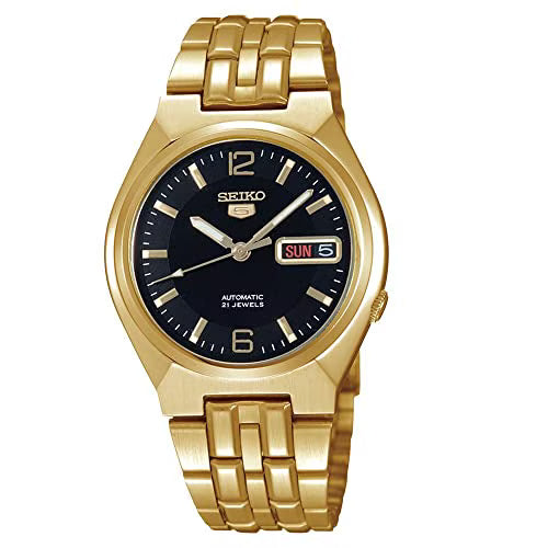 SEIKO 5 SNKL66K1 SNKL66 AUTOMATIC BLACK DIAL GOLD WATCH