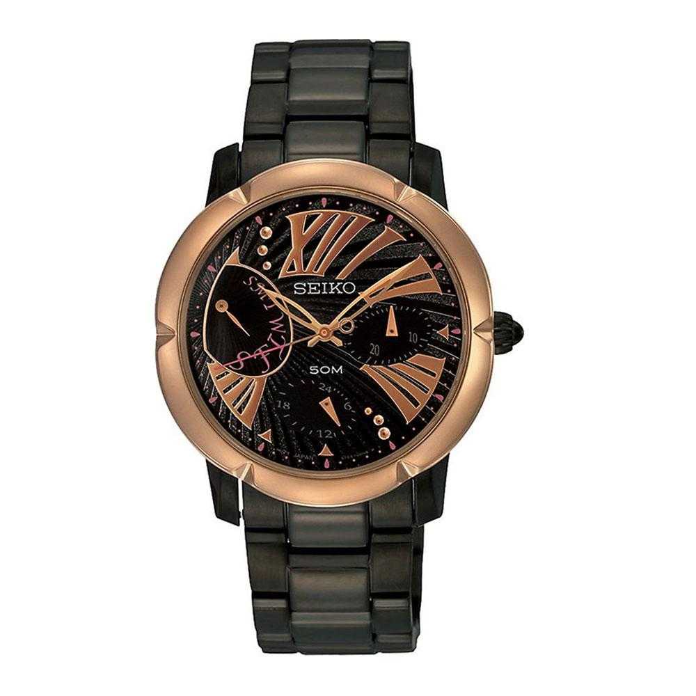 SEIKO CRITERIA SNT882P1 QUARTZ CHRONOGRAPH BLACK / GOLD WOMEN'S WATCH