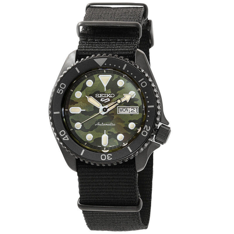 SEIKO 5 SRPJ37K1 SRPJ37 5KX SPORTS CAMOUFLAGE DIAL MEN'S WATCH