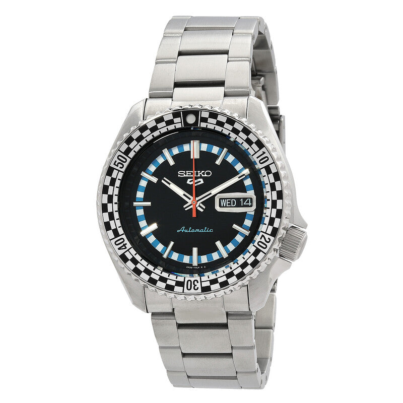 SEIKO 5 SRPK67K1 SRPK67 5KX "CHECKER FLAG" DARK BLUE DIAL MEN'S WATCH