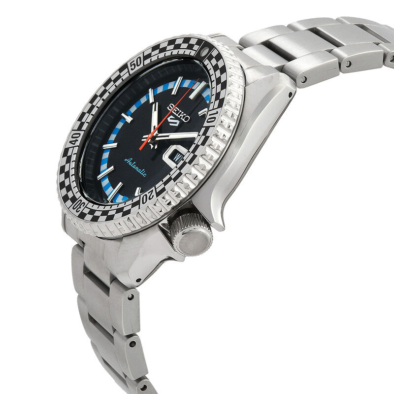 SEIKO 5 SRPK67K1 SRPK67 5KX "CHECKER FLAG" DARK BLUE DIAL MEN'S WATCH