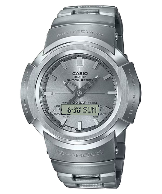 CASIO G-SHOCK AWM-500D-1A8 SILVER FULL METAL SOLAR MULTIBAND A/D WATCH